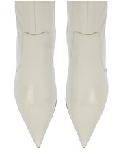 Mint Velvet Cream White Patent Ankle Boots - Image 2 of 3