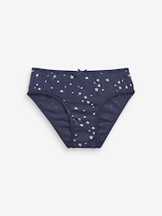Navy/White 5 Pack Bikini Briefs (2-16yrs) - Image 2 of 8