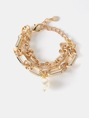 Mint Velvet Gold Tone Layered Bracelet - Image 1 of 2