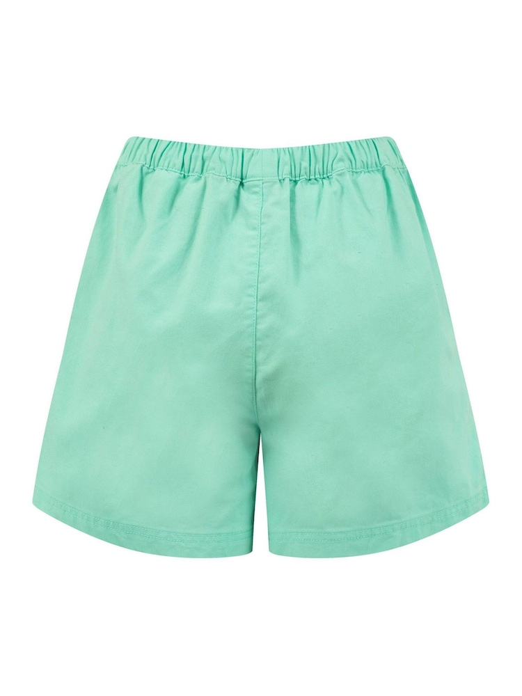 Weird Fish Green Jardin Cotton Twill Shorts - Image 6 of 6