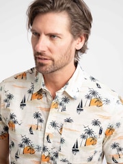 Weird Fish Cream Faraway Short Sleeve Printed Shirt - Image 1 of 4