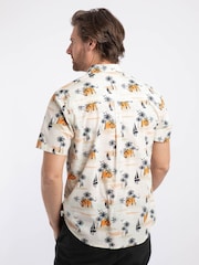 Weird Fish Cream Faraway Short Sleeve Printed Shirt - Image 2 of 4