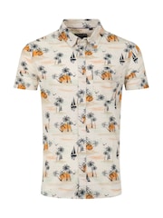 Weird Fish Cream Faraway Short Sleeve Printed Shirt - Image 3 of 4