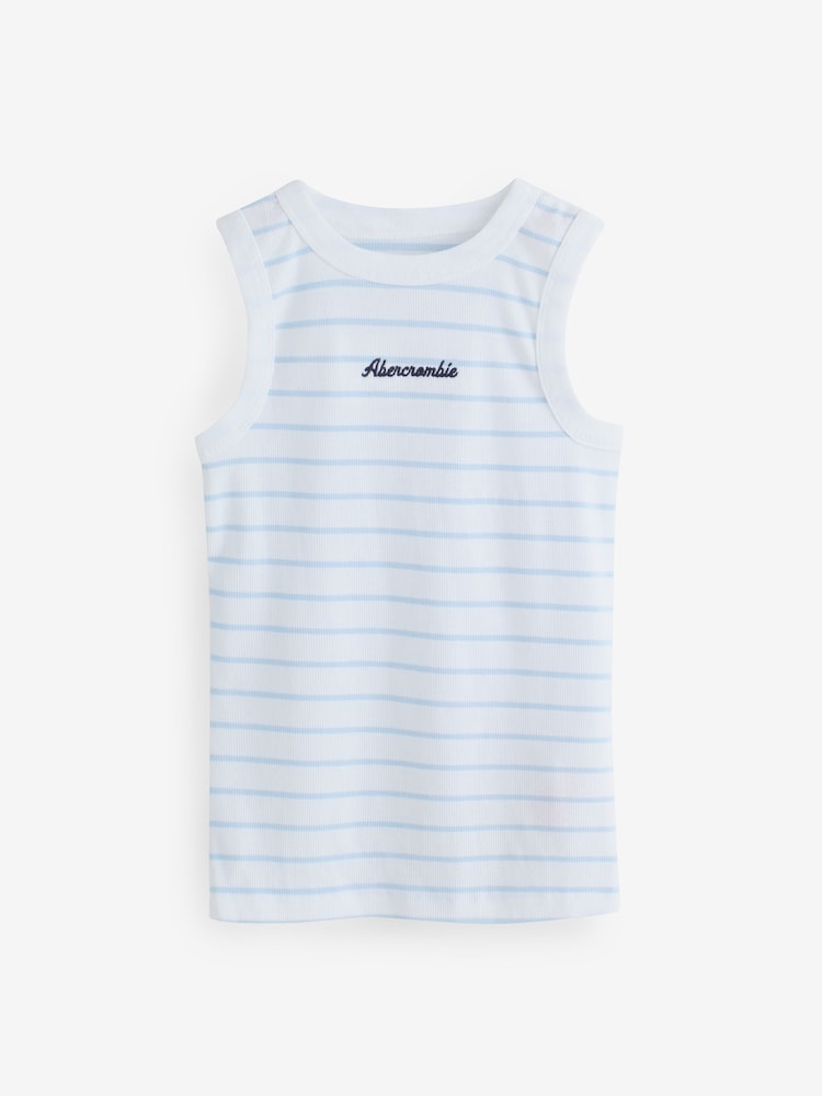 Abercrombie & Fitch White Crew Neck Tank Top 2 Pack - Image 2 of 3 Abercrombie & Fitch White Crew Neck Tank Top 2 Pack - Image 2 of 3