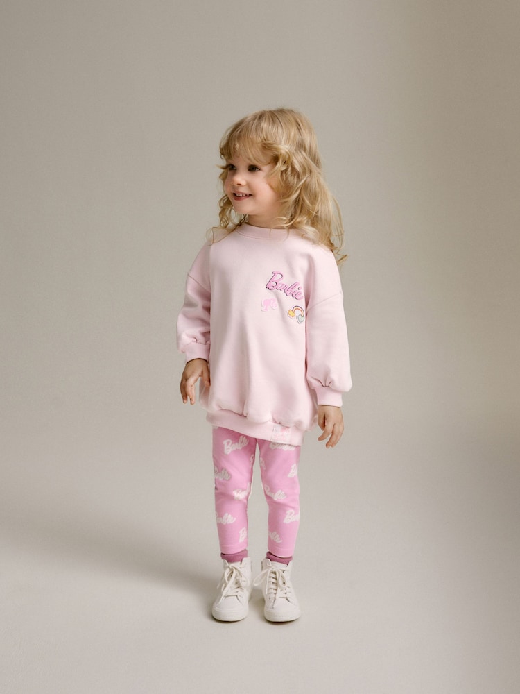 Pink Barbie Crew Sweatshirt & Leggings Set (3mths-7yrs) - Image 2 of 7