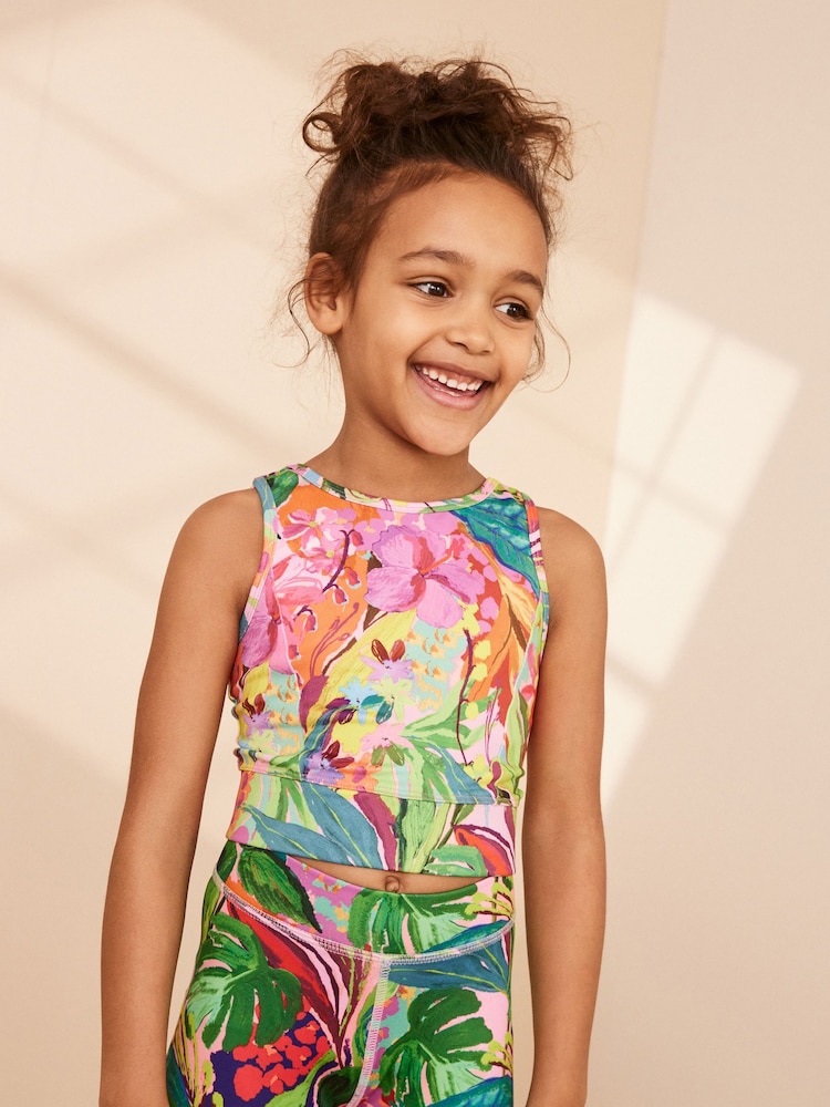Multi Tropical Sports Crop Top (5-16yrs) - Image 1 of 5