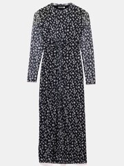 Mint Velvet Black Floral Midi Dress - Image 3 of 4