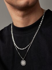 Silver Tone Coin Multi-Chain Necklace - Image 4 of 4