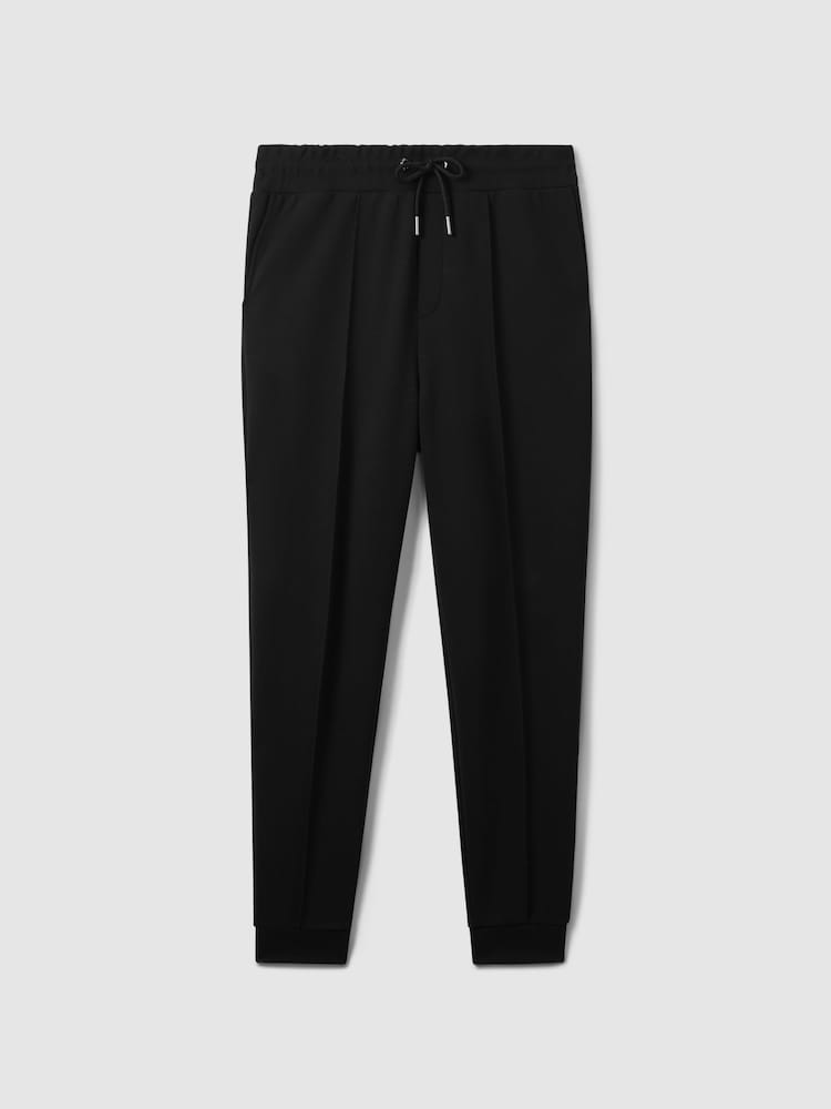 Musta - Reiss Premier Drawstring Jersey Verryttelyhousut - Kuva 2 / 7