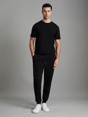 Musta - Reiss Premier Drawstring Jersey Verryttelyhousut - Kuva 3 / 7