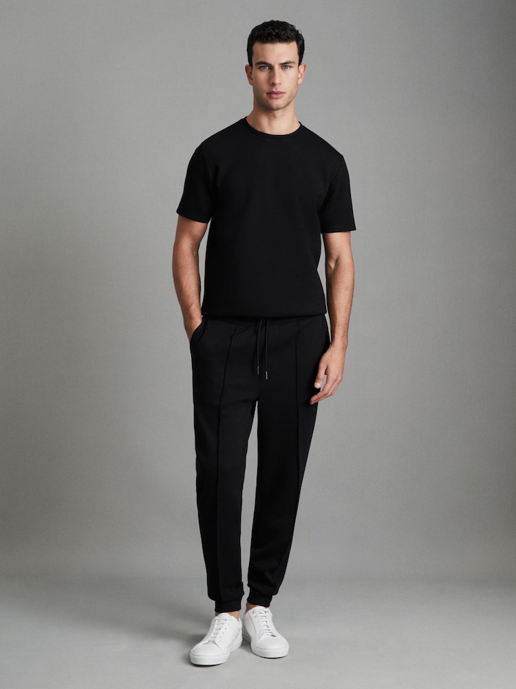 Noir - Pantalons de jogging en jersey à cordon Reiss Premier - Image 3 of 7
