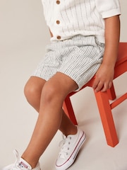 Black/White Stripe Jersey Shorts (3mths-7yrs) - Image 2 of 6
