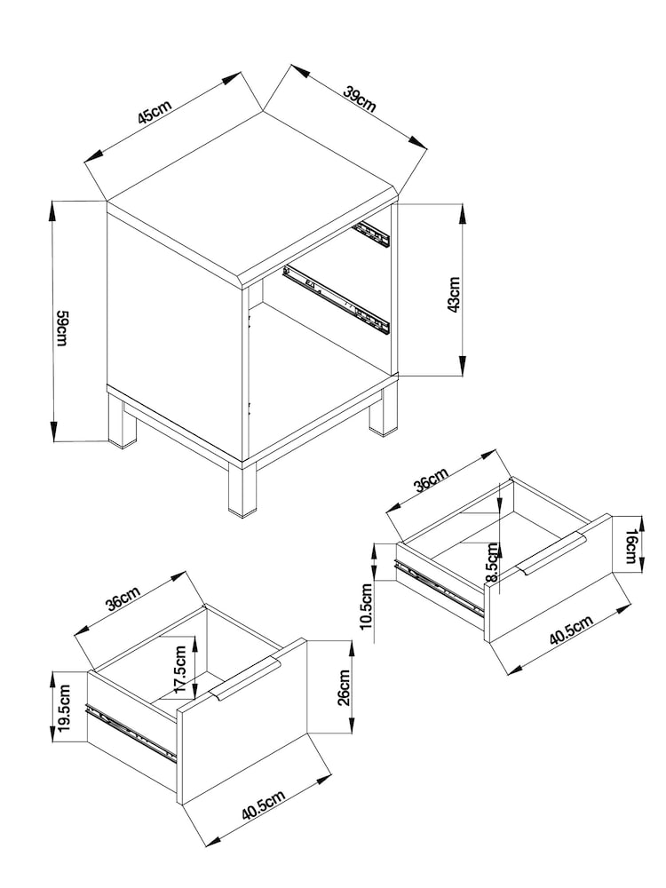Light Natural Bronx Oak Effect 2 Drawer Bedside Table - Image 7 of 7