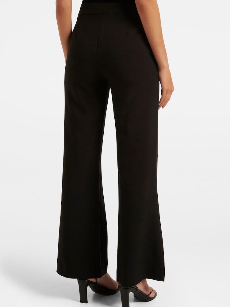 Forever New Black Megan Button Wide Leg Trousers - Image 2 of 5 Forever New Black Megan Button Wide Leg Trousers - Image 2 of 5