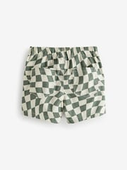 Green/Ecru Checkerboard 100% Cotton Pull-On Shorts (3mths-7yrs) - Image 6 of 7