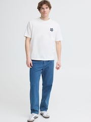 Casual Friday Blue Beck Elastic Waist Straight Leg Trousers - Image 1 of 5