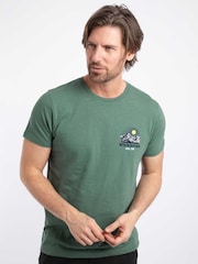 Weird Fish Green Lake District Back Print Graphic T-Shirt - Image 1 of 5