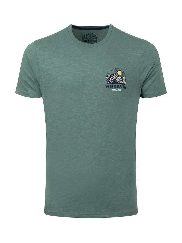 Weird Fish Green Lake District Back Print Graphic T-Shirt - Image 5 of 5