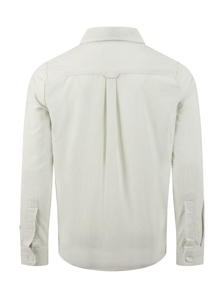 Weird Fish Green Benedict Striped Oxford Shirt - Image 6 of 6