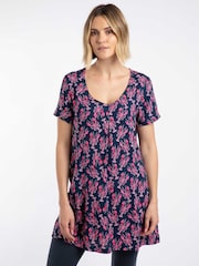 Weird Fish Blue Nuri Printed Viscose Tunic - Image 1 of 7