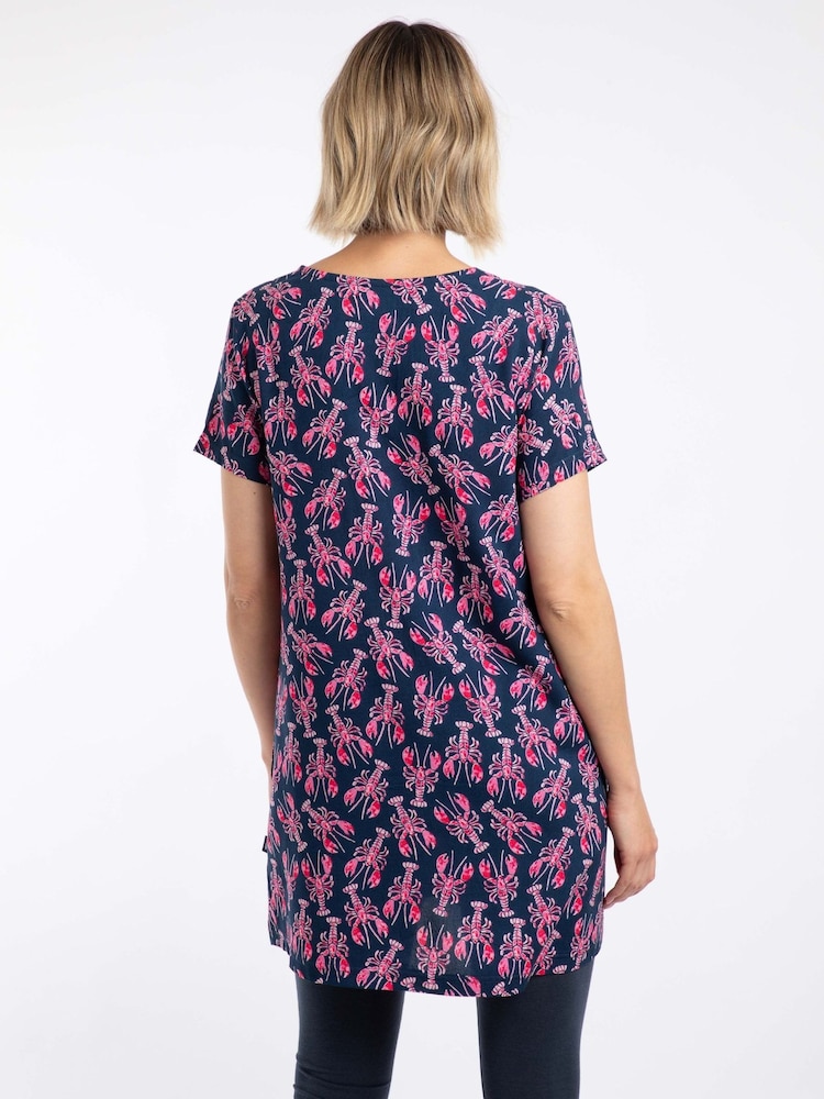 Weird Fish Blue Nuri Printed Viscose Tunic - Image 2 of 7