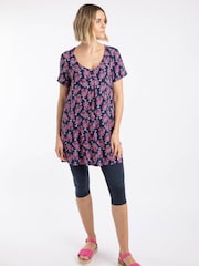 Weird Fish Blue Nuri Printed Viscose Tunic - Image 3 of 7