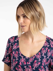 Weird Fish Blue Nuri Printed Viscose Tunic - Image 4 of 7