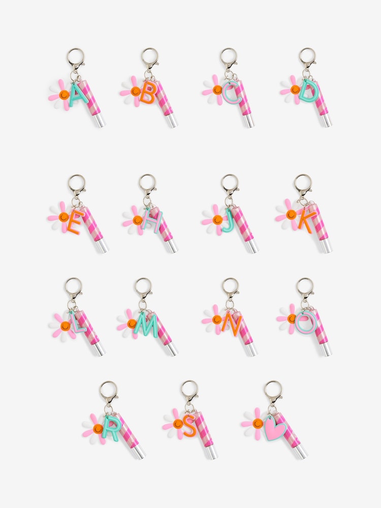 Purple Kids Monogram Letter Keyring with Mini Lip Gloss - Image 6 of 6