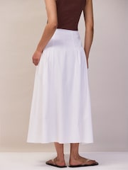 Ro&Zo White Petite Cotton Gathered Skirt - Image 2 of 6
