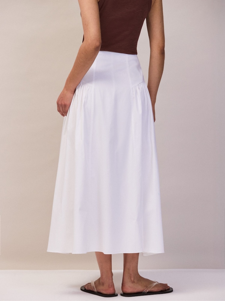 Ro&Zo White Petite Cotton Gathered Skirt - Image 2 of 6