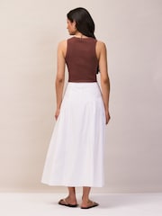 Ro&Zo White Petite Cotton Gathered Skirt - Image 3 of 6