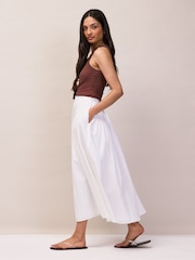 Ro&Zo White Petite Cotton Gathered Skirt - Image 5 of 6