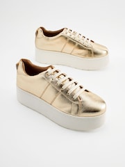Gold Forever Comfort® Patent Chunky Lace-Up Trainers - Image 3 of 7