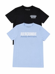 Abercrombie & Fitch Black Short Sleeve Graphic T-Shirt 2 Pack - Image 1 of 2