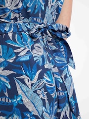 Weird Fish Blue Nalani Printed Viscose Jumpsuit - Image 5 of 7