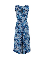 Weird Fish Blue Nalani Printed Viscose Jumpsuit - Image 7 of 7
