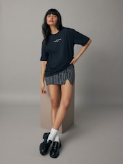 Fred Perry Navy 100% Cotton Woven Mesh Shirt Dress - Image 1 of 6