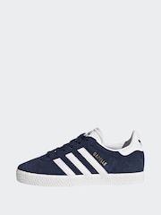 adidas original Navy/White Kids Gazelle Trainers - Image 1 of 9