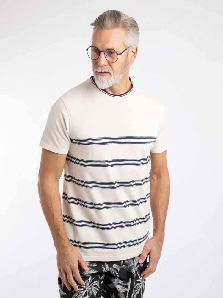 Weird Fish Fjord Pique Stripe Crew Neck T-Shirt - Imagen 1 de 7