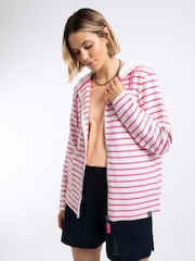 Weird Fish Pink Catalina Striped Full Zip Hoodie - Image 1 of 7
