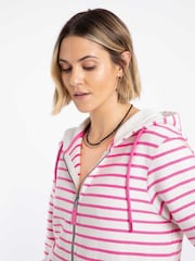 Weird Fish Pink Catalina Striped Full Zip Hoodie - Image 5 of 7
