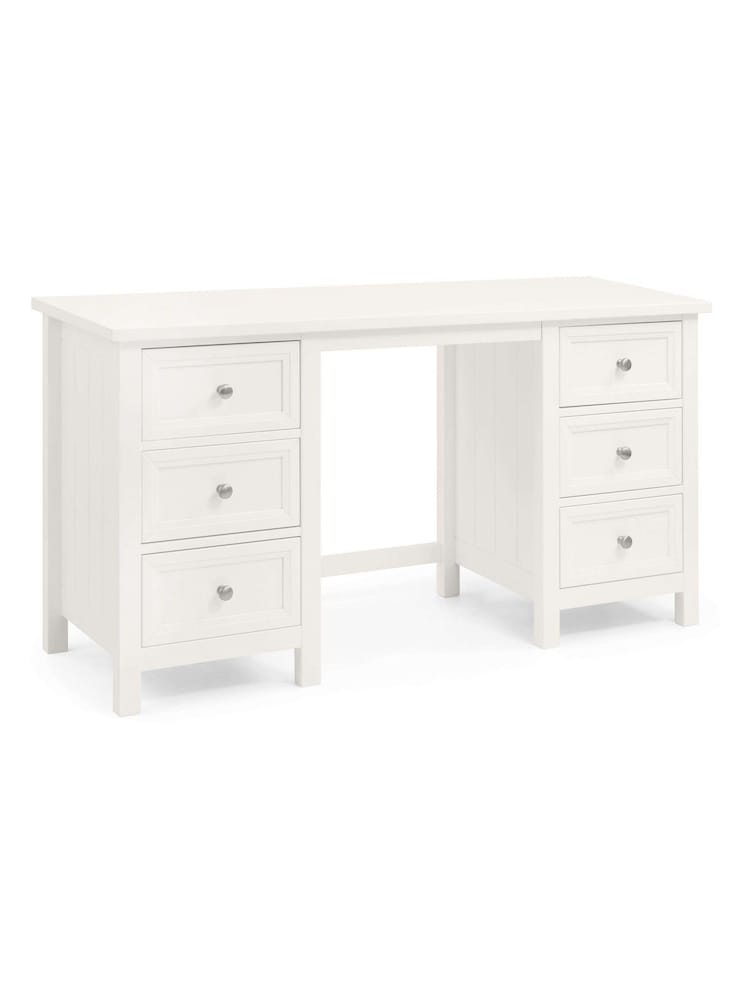 Julian Bowen Surf White Maine 6 Drawer Dressing Table - Image 8 of 8