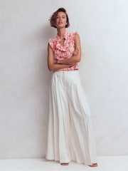 Boden Red Isabel Sleeveless Silk Top - Image 4 of 6