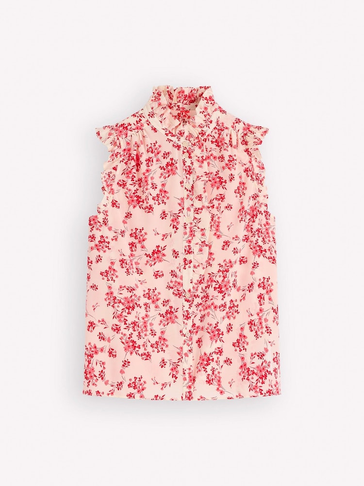 Boden Red Isabel Sleeveless Silk Top - Image 6 of 6