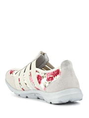 Pavers Beige Floral Wide Fit Casual Slip-On Shoes - Image 3 of 5
