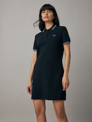 Bleumarin/Violet - Fred Perry Twin Tipped Polo Negru Rochie - Image 1 of 8