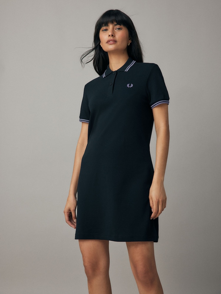 Bleumarin/Violet - Fred Perry Twin Tipped Polo Negru Rochie - Image 1 of 8