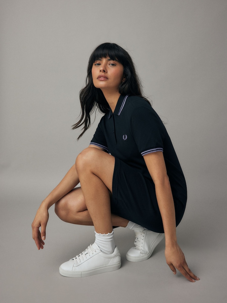 Bleumarin/Violet - Fred Perry Twin Tipped Polo Negru Rochie - Image 2 of 8