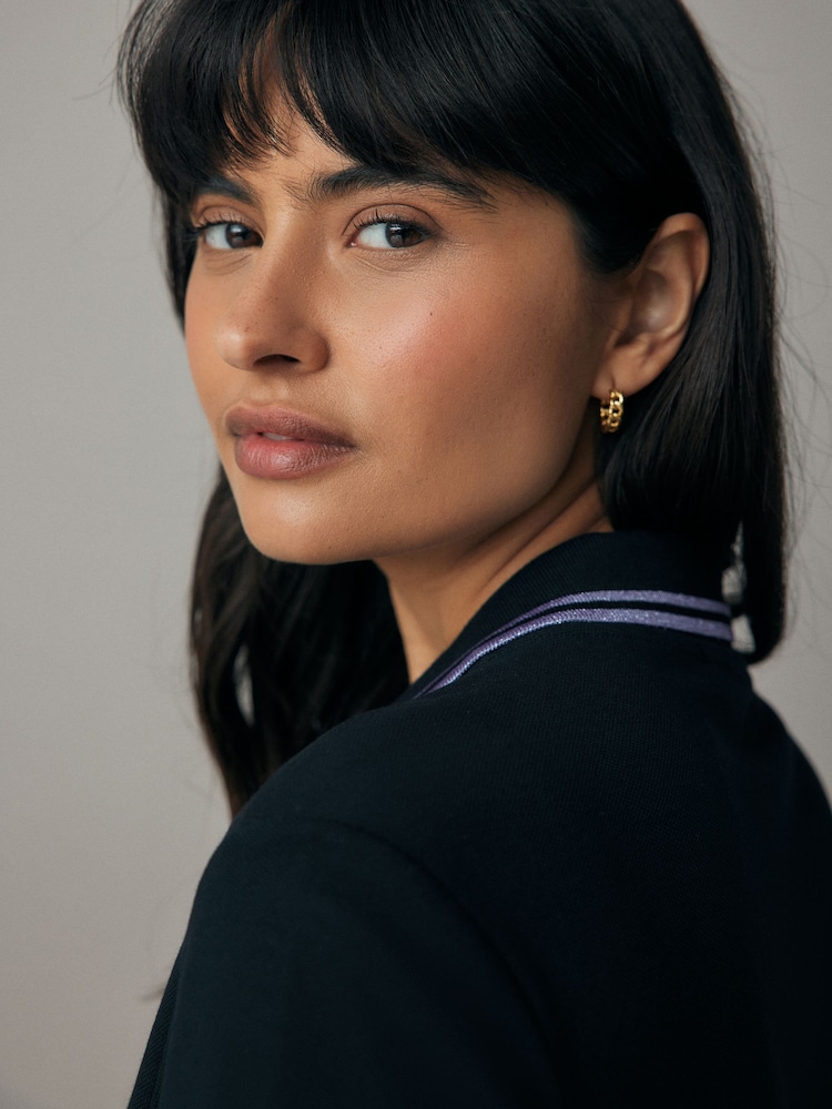 Bleumarin/Violet - Fred Perry Twin Tipped Polo Negru Rochie - Image 5 of 8