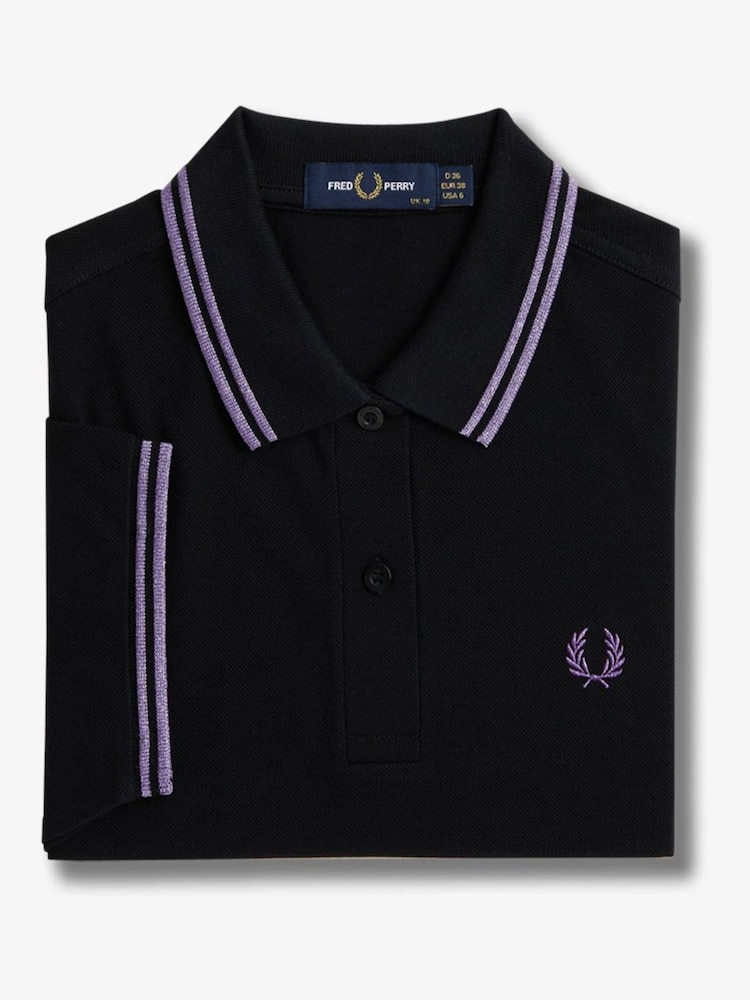 Bleumarin/Violet - Fred Perry Twin Tipped Polo Negru Rochie - Image 8 of 8